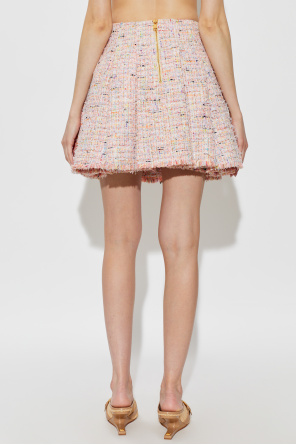 Balmain Saia de tweed com botões decorativos