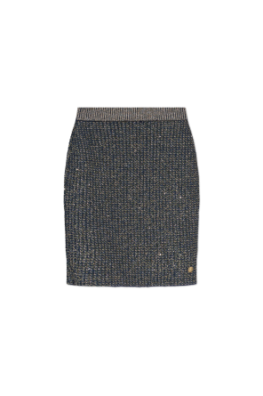 Skirt with Lurex Thread and Shimmering Sequins