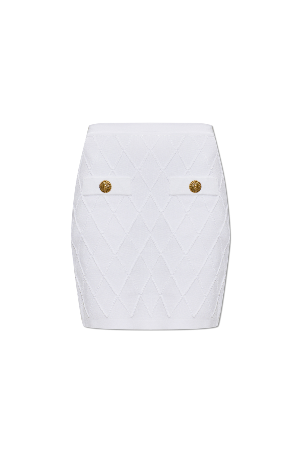 Short skirt with decorative buttons od Balmain