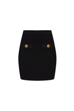 Short skirt with decorative pockets