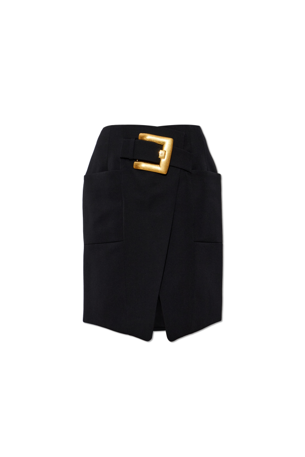 Wool skirt with buckle od Balmain