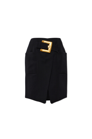 Wool skirt with buckle