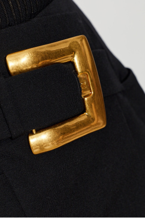 Balmain Falda de lana con hebilla