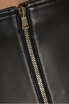 Balmain Krótka skórzana spódnica
