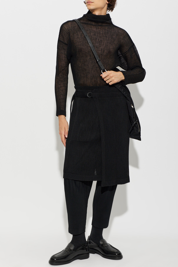 Homme Plissé Issey Miyake Pleated skirt with wrap fastening