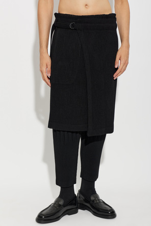 Homme Plissé Issey Miyake Pleated skirt with wrap fastening