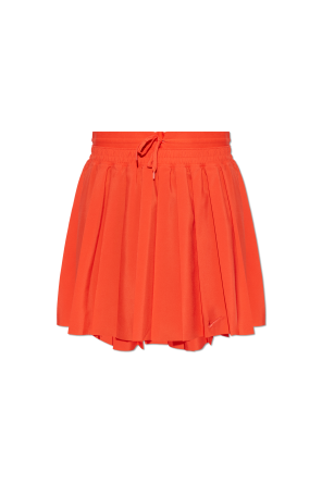 Pleated skirt with embroidered logo
