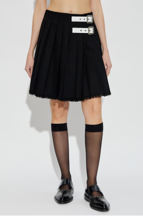 JIL SANDER Pleated skirt with a `vintage` effect