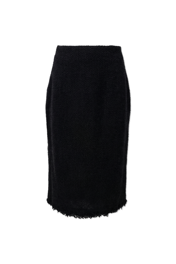 JIL SANDER Spódnica z surowo wykończony dołem