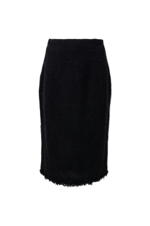 Skirt with raw-cut hem