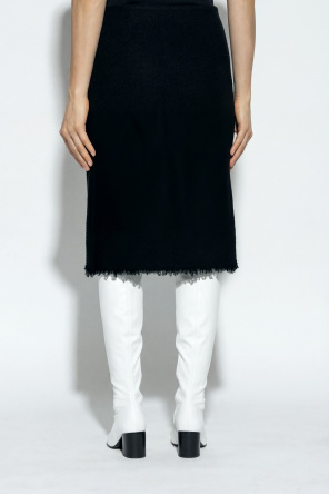 JIL SANDER Spódnica z surowo wykończony dołem