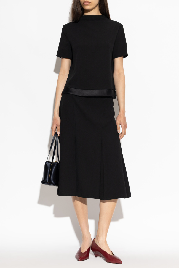 JIL SANDER Wool pleated skirt