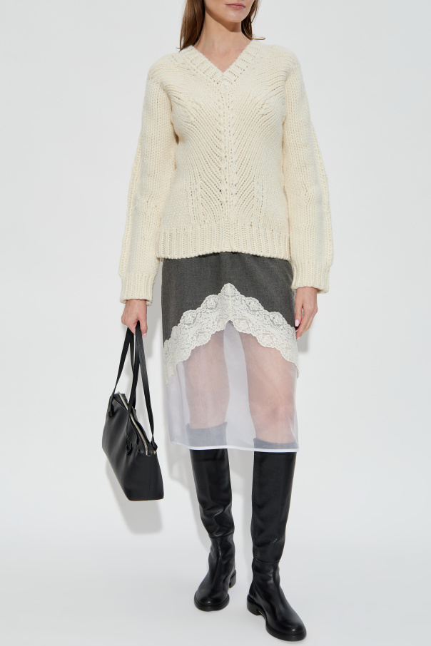 JIL SANDER Skirt with lace inserts