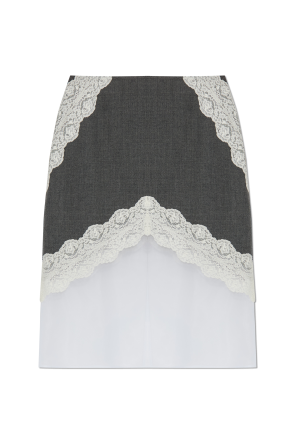 Skirt with lace inserts