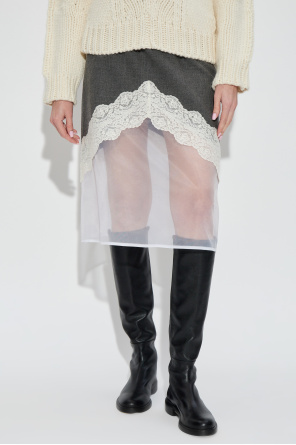 JIL SANDER Skirt with lace inserts