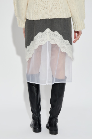JIL SANDER Skirt with lace inserts