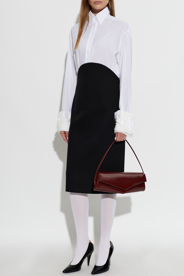 JIL SANDER Vlněná sukně s rozparkem