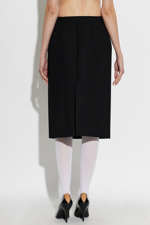 JIL SANDER Vlněná sukně s rozparkem