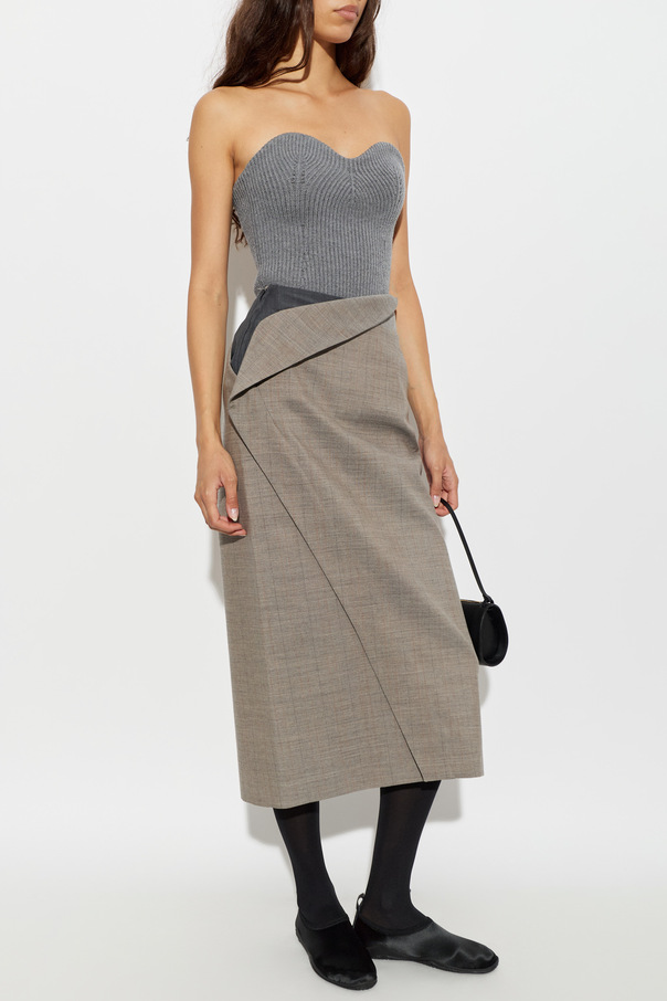 JIL SANDER Wool skirt with slit