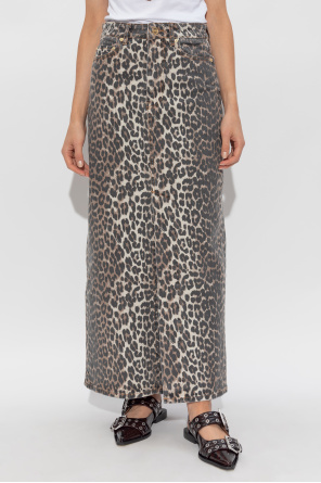 Ganni Denim skirt with animal print