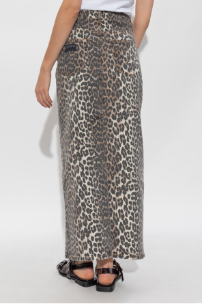 Ganni Denim skirt with animal print