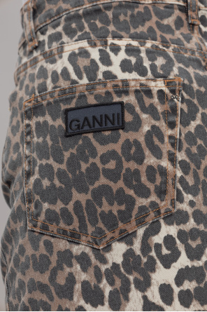 Ganni Denim skirt with animal print