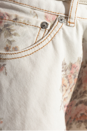 Ganni Falda vaquera con motivo floral