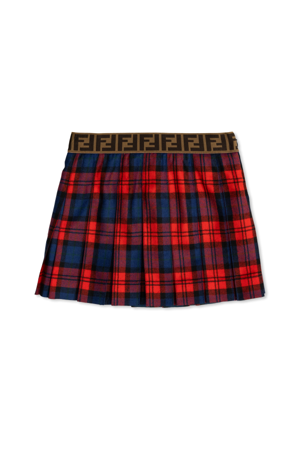 Plaid pattern skirt od Fendi Kids