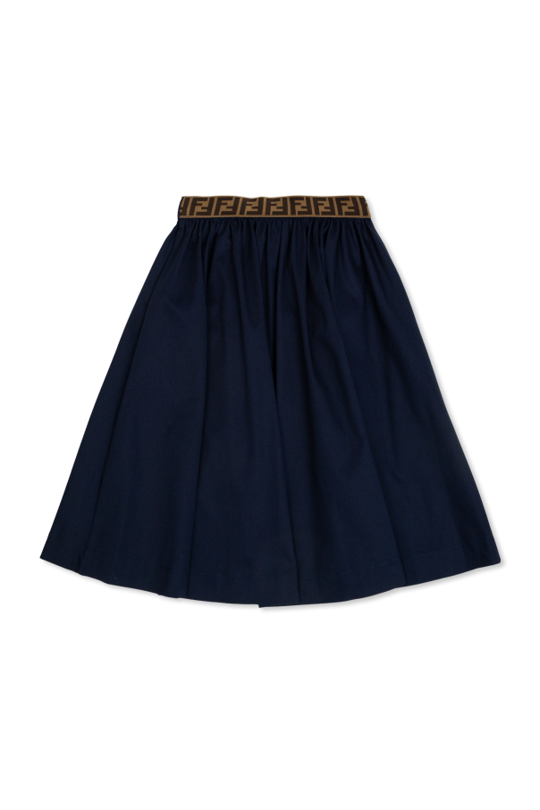Cotton skirt with pockets od Fendi Kids