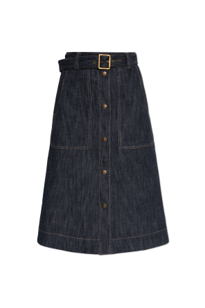 Denim skirt with belt