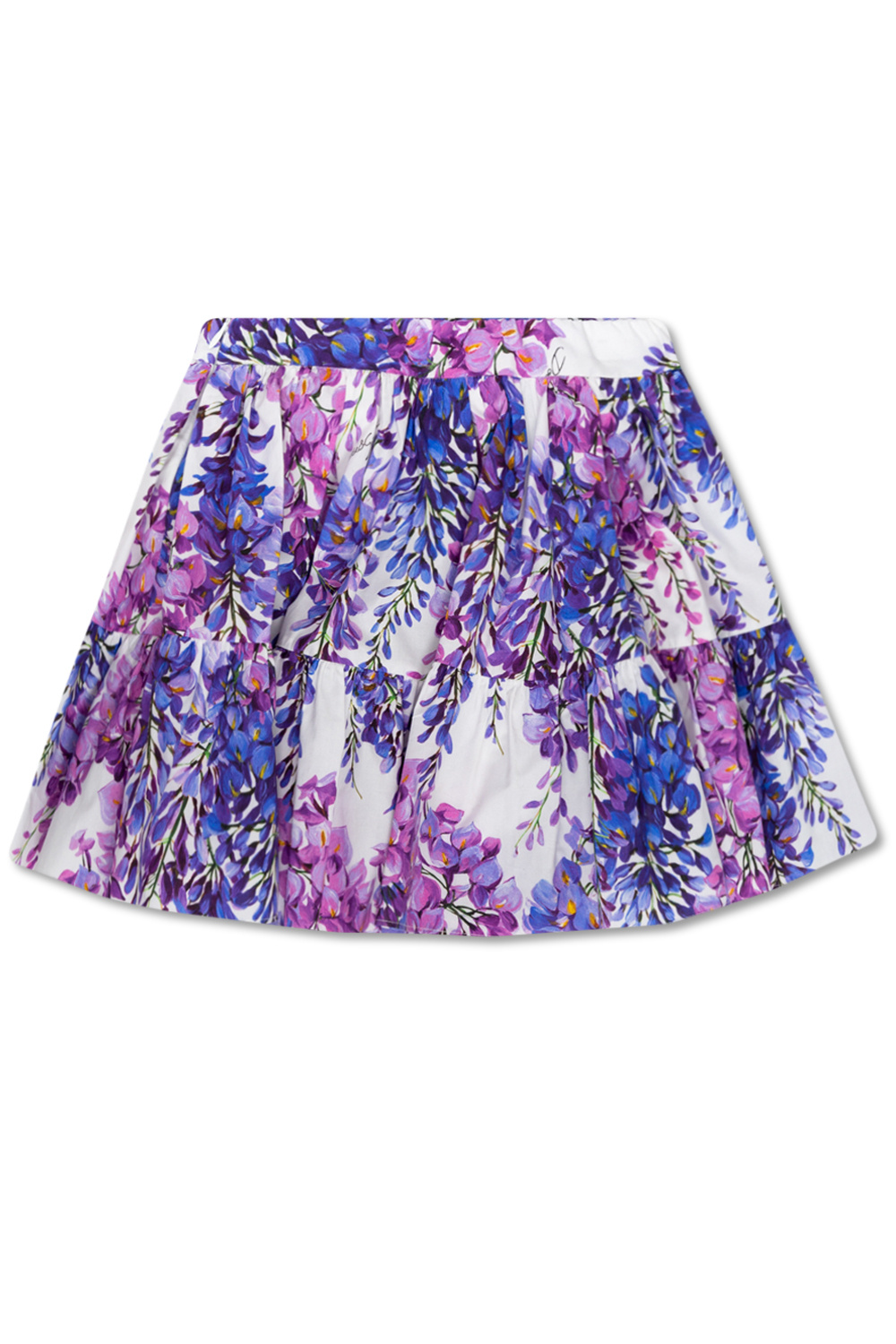 Dolce & Gabbana Badehose mit Logo-Band Rot Skirt with floral motif