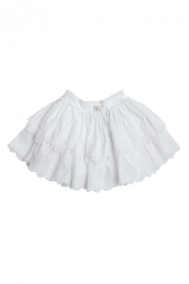 Lace trim skirt od Dolce & Gabbana Kids