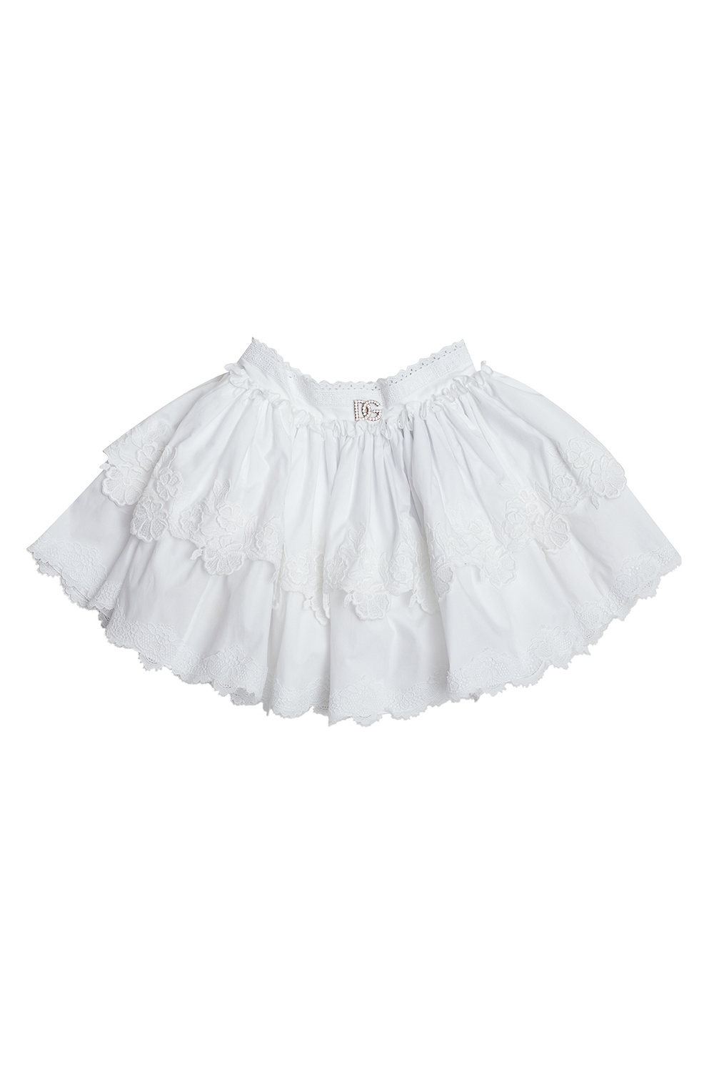 dolce logo-patch & Gabbana Kids Lace trim skirt