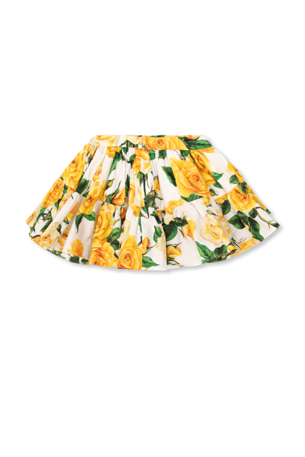 Skirt with floral motif od Dolce & Gabbana Kids