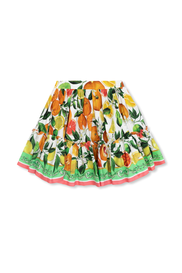 Skirt with citrus motif od Dolce & Gabbana Kids