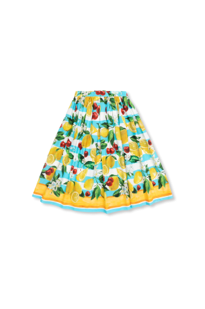 Skirt with motif of fruits