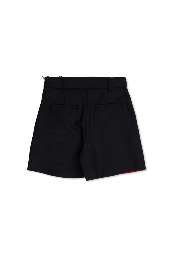 Dolce & Gabbana DG logo leather belt Wool shorts