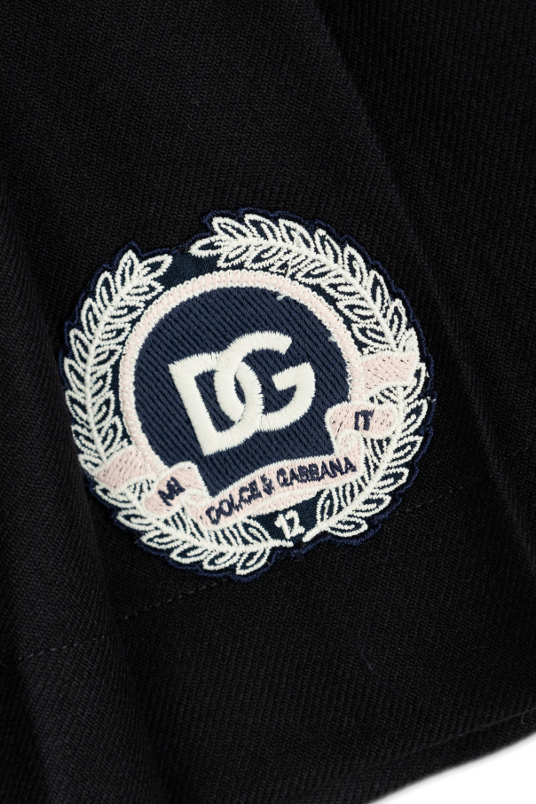 Dolce & Gabbana Kids Falda de lana con pinzas