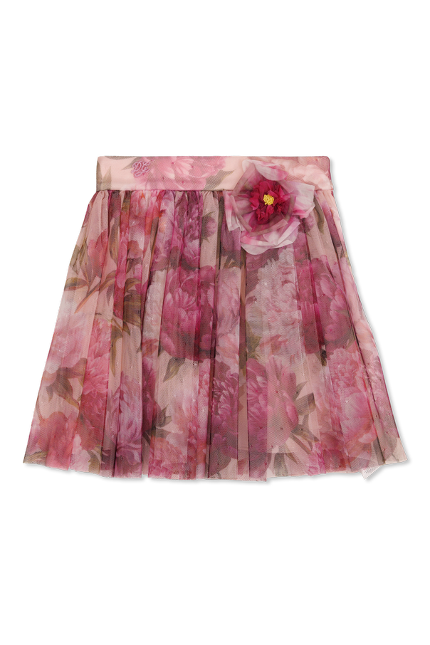 Tulle skirt with floral motif od Dolce & Gabbana Kids