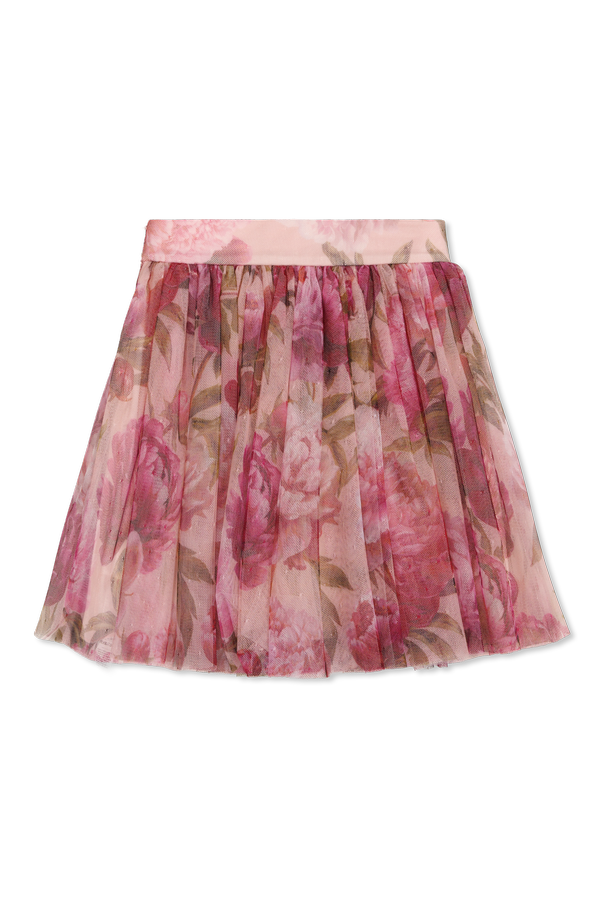 Dolce & Gabbana Kids Tulle skirt with floral motif