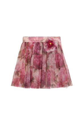 Tulle skirt with floral motif