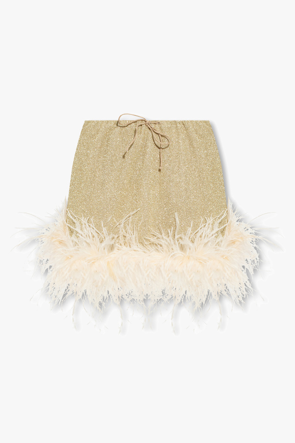 Oseree Mini skirt with feathers