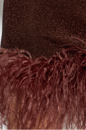 Oseree Skirt with lurex thread and feathers