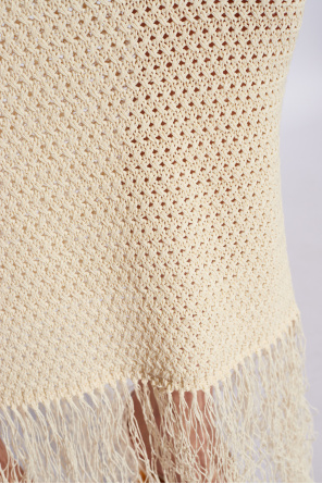 Nanushka ‘Lindy’ fringed openwork skirt