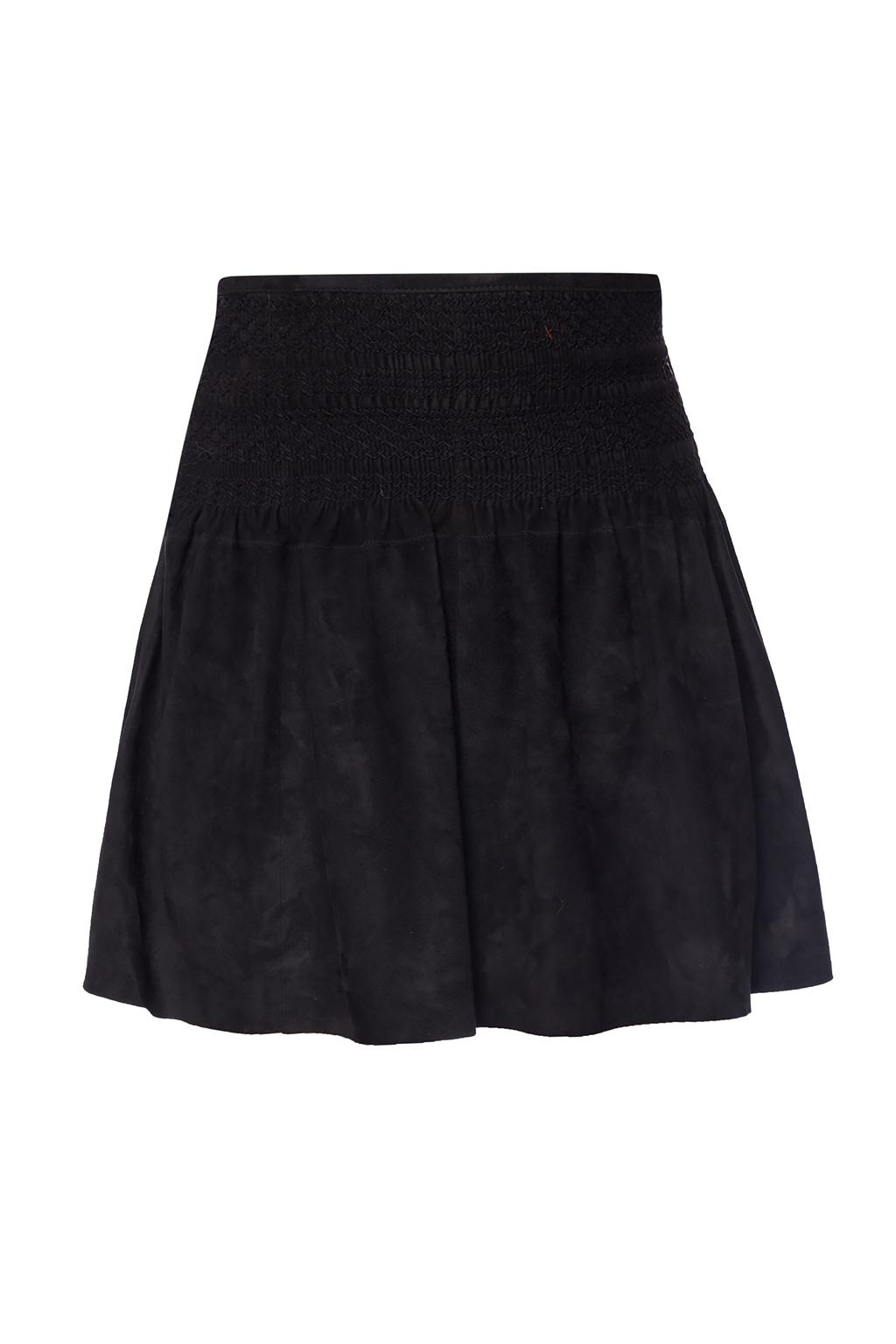 short black suede skirt