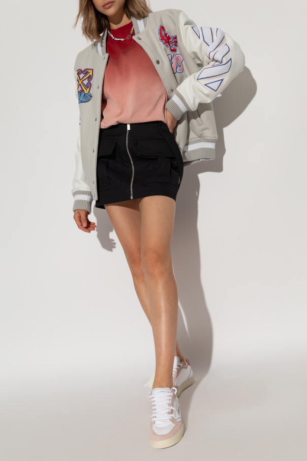 Off-White Skirt with Logo