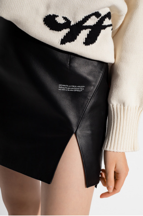 Off-White Leather skirt with logo