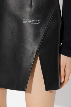 Off-White Leather skirt with slit