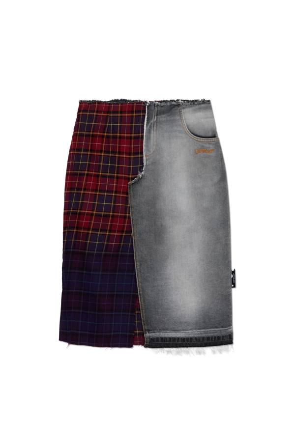 Skirt made of combined fabrics od Off-White