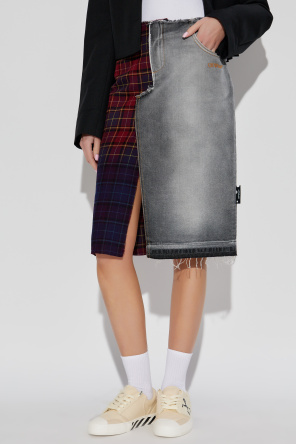 Off-White Skirt made of combined fabrics